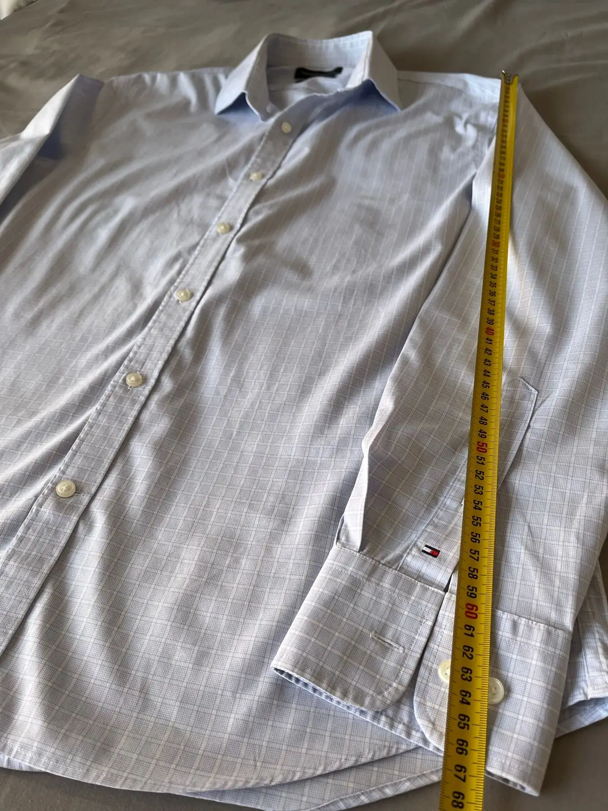 Tommy Hilfiger Light Blue Checkered Long-Sleeve Shirt