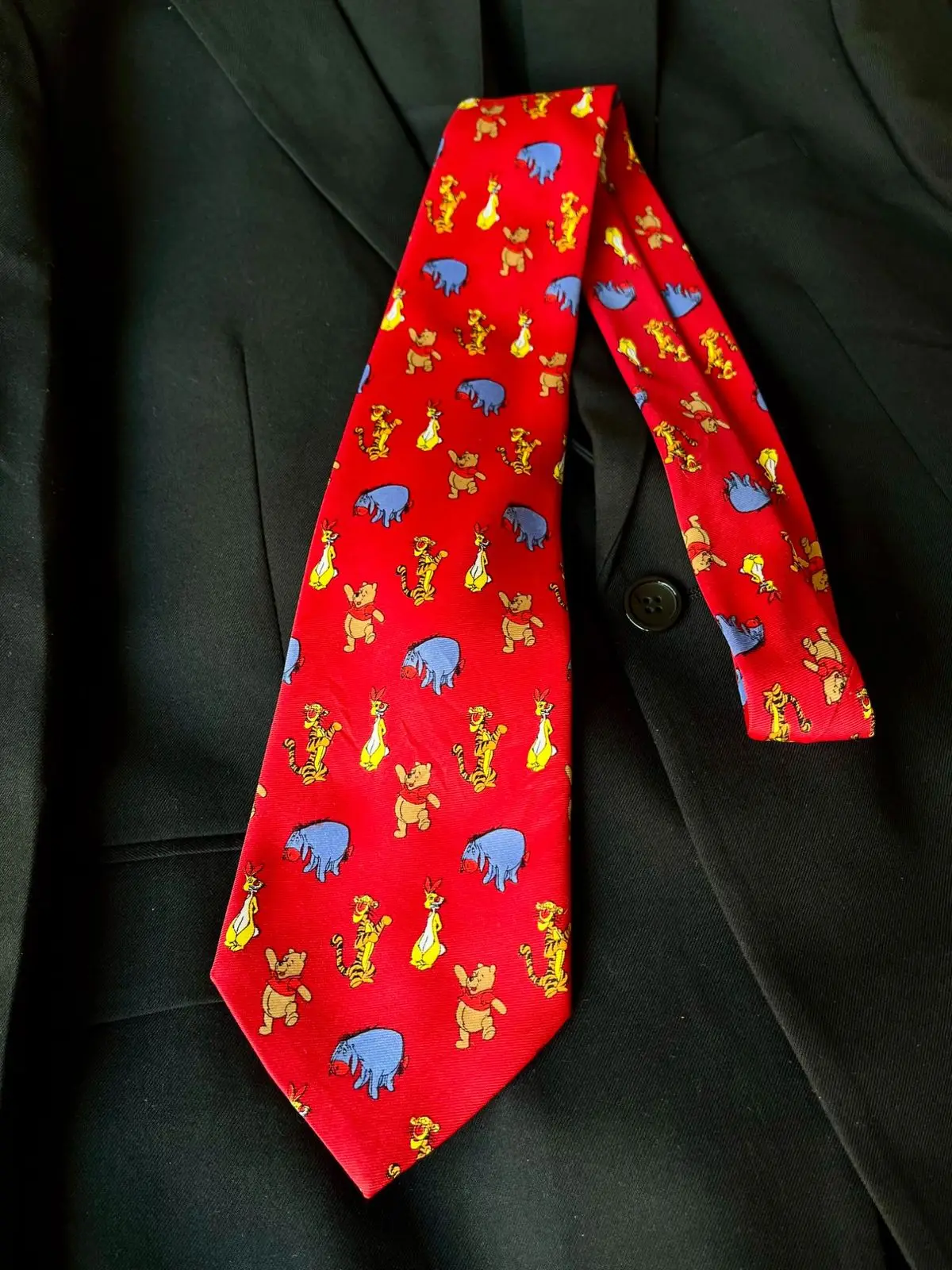 Disney Clothing & Apparel Disney Winnie the Pooh Character Red Silk Tie