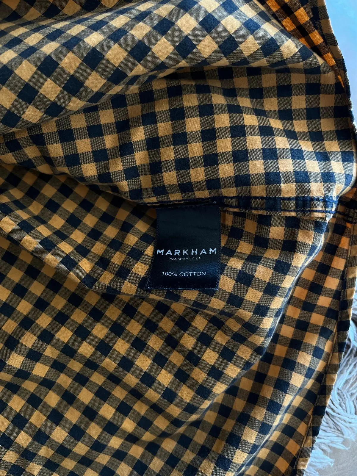 Markham Yellow Black Gingham Check Long Sleeve Shirt