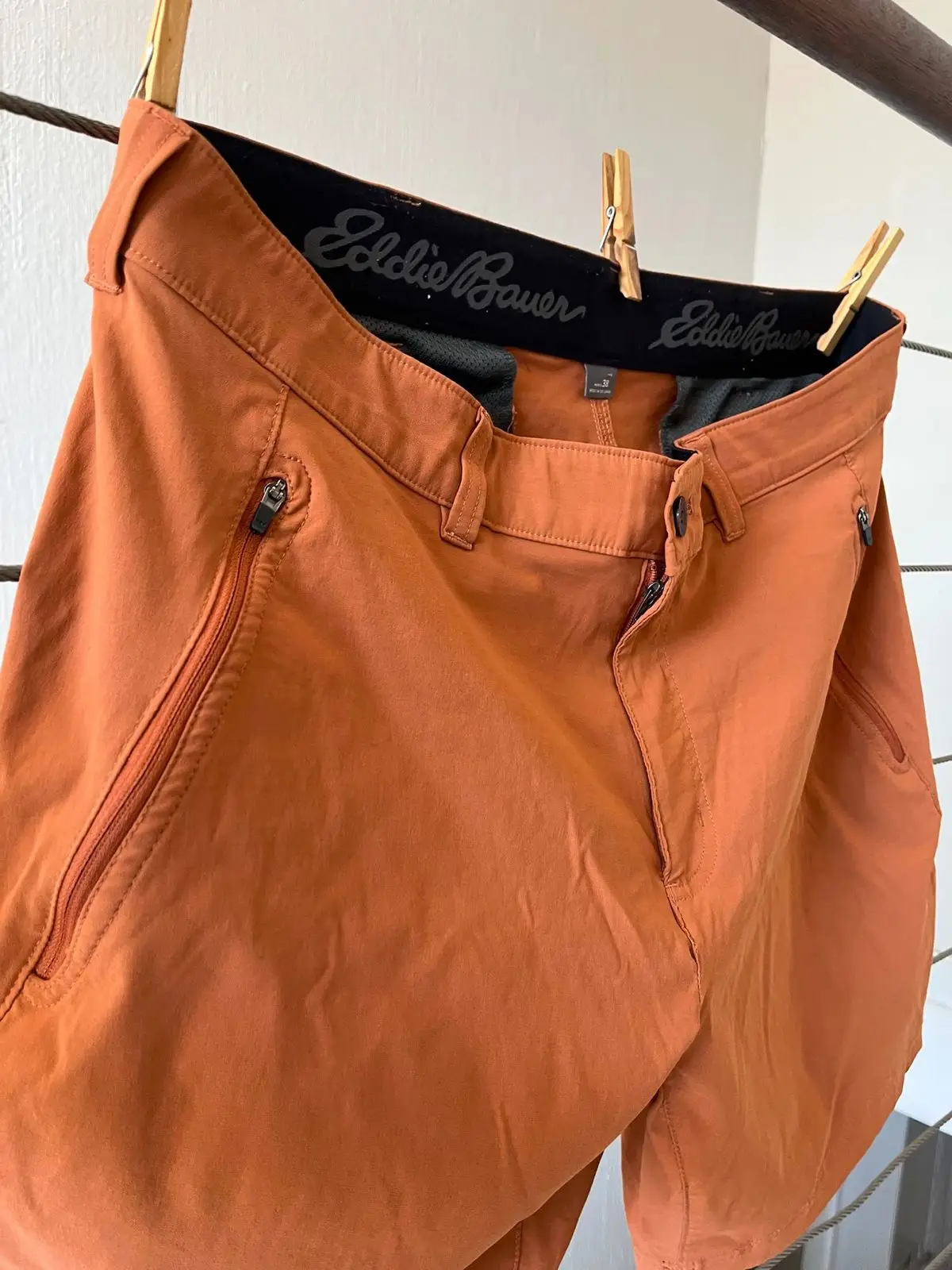 Eddie Bauer Technical Hiking Shorts Rust Orange Size 38