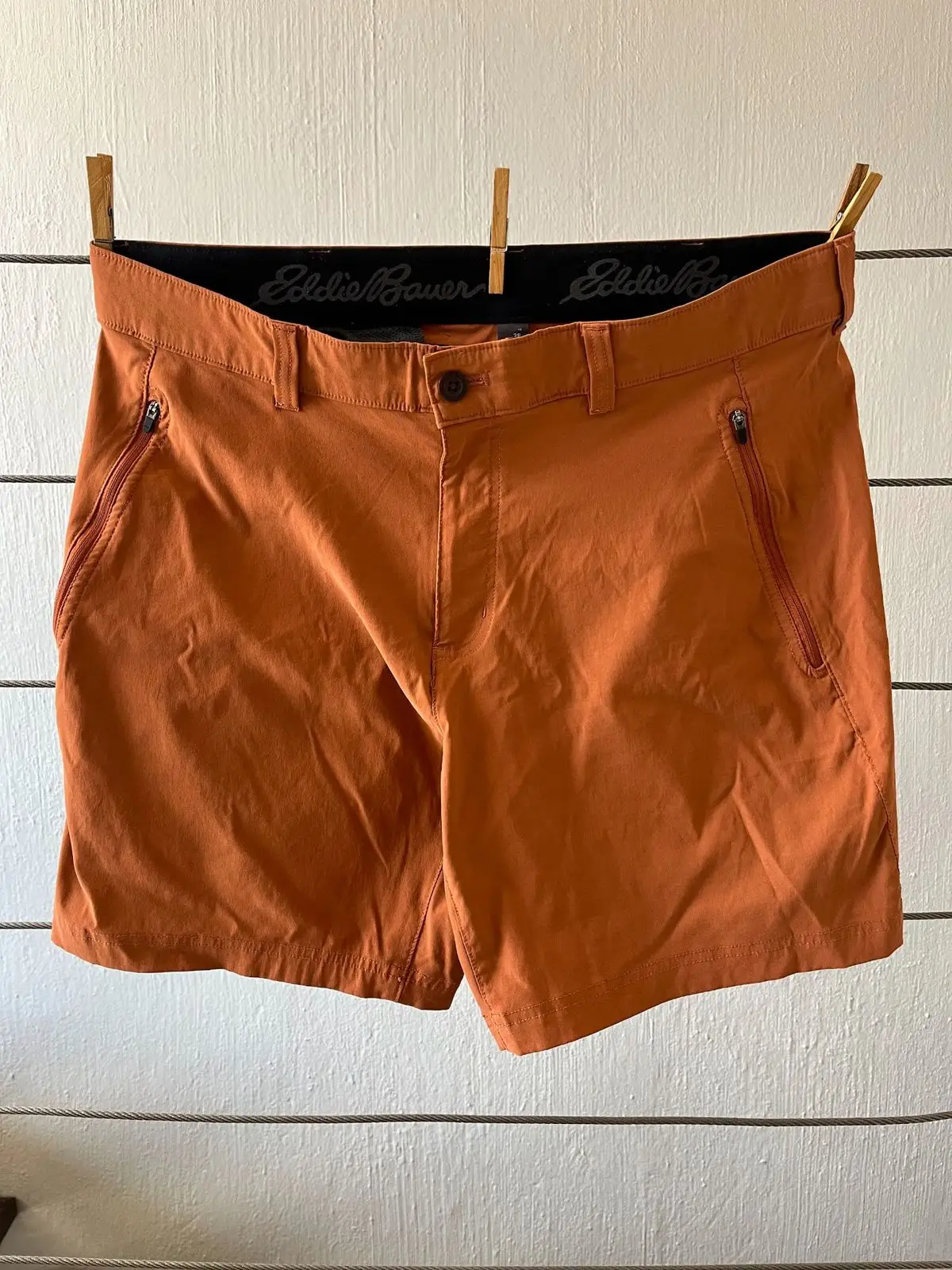 Eddie Bauer Technical Hiking Shorts Rust Orange Size 38