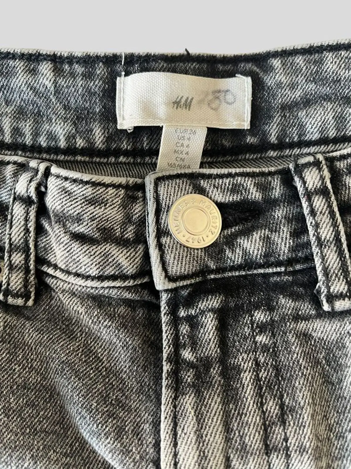H&M Grey Acid-Wash Denim Jeans