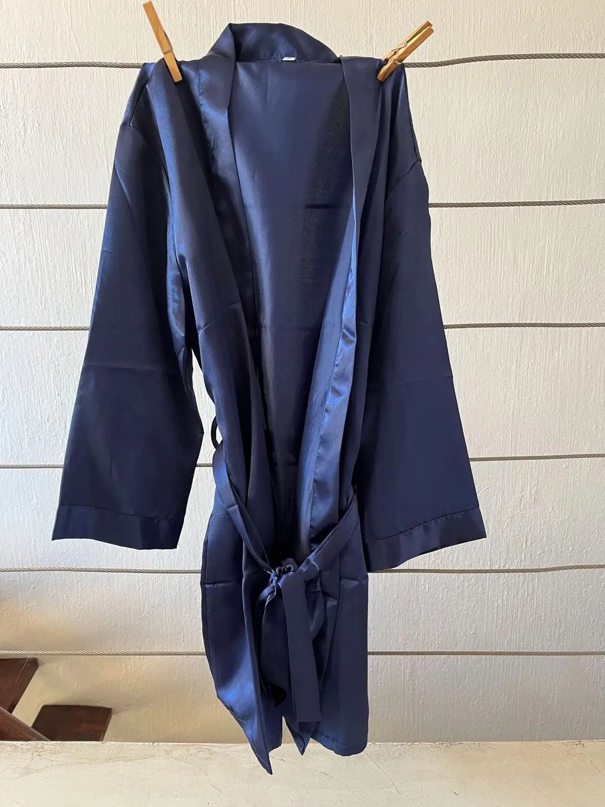 Dark Blue Satin Robe