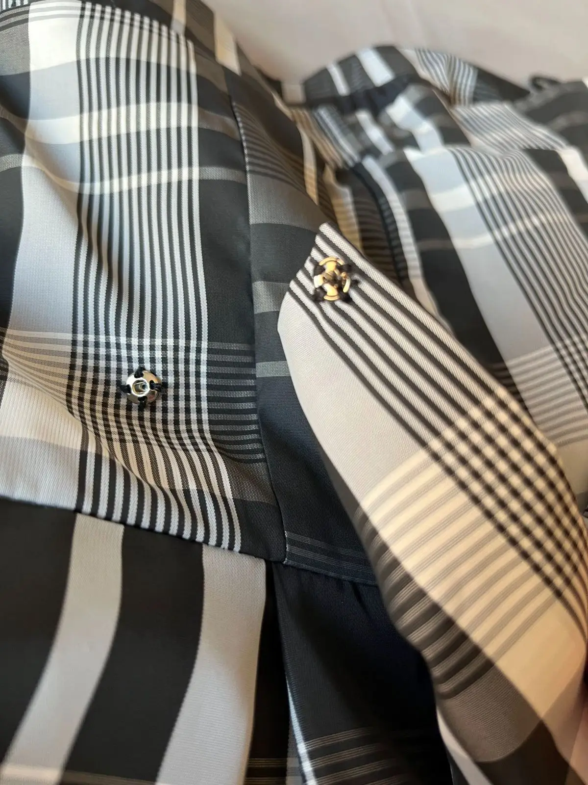 Blondie Nites Black and White Plaid Dress