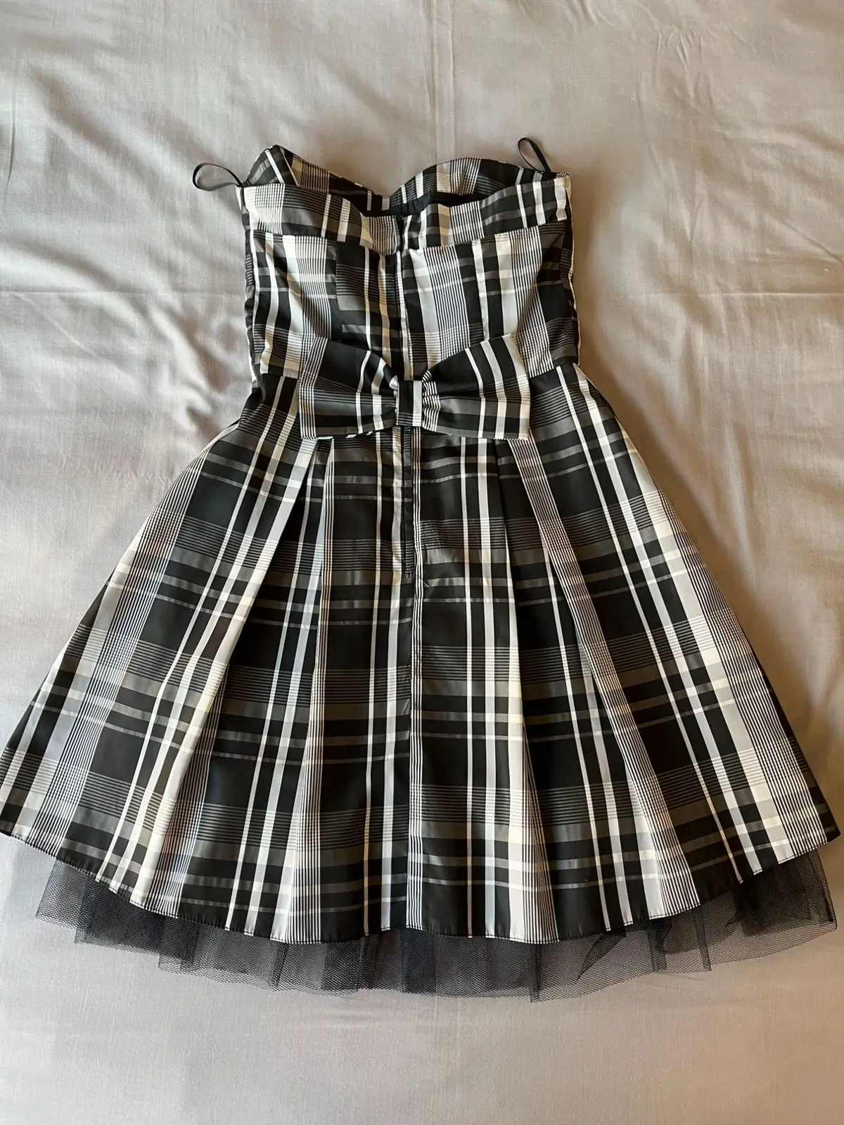 Blondie Nites Black and White Plaid Dress