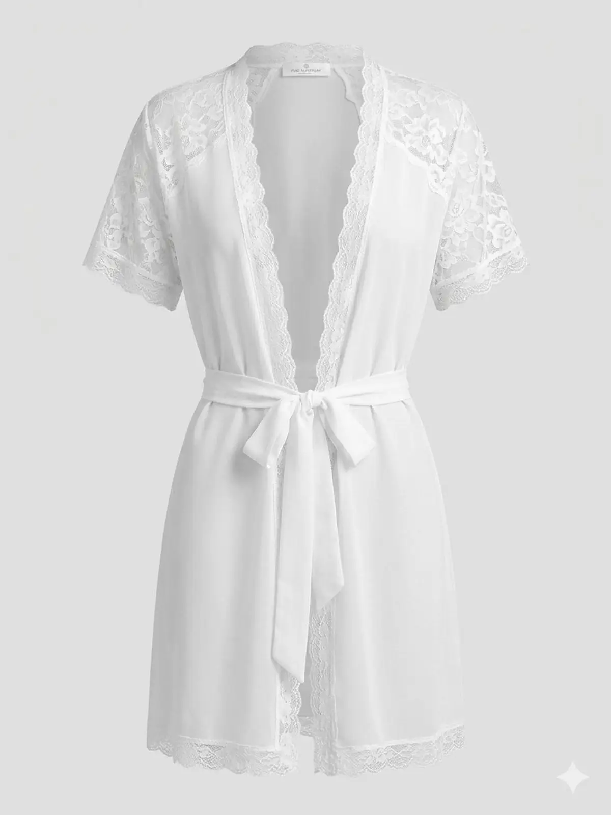 White Lace Trim Robe