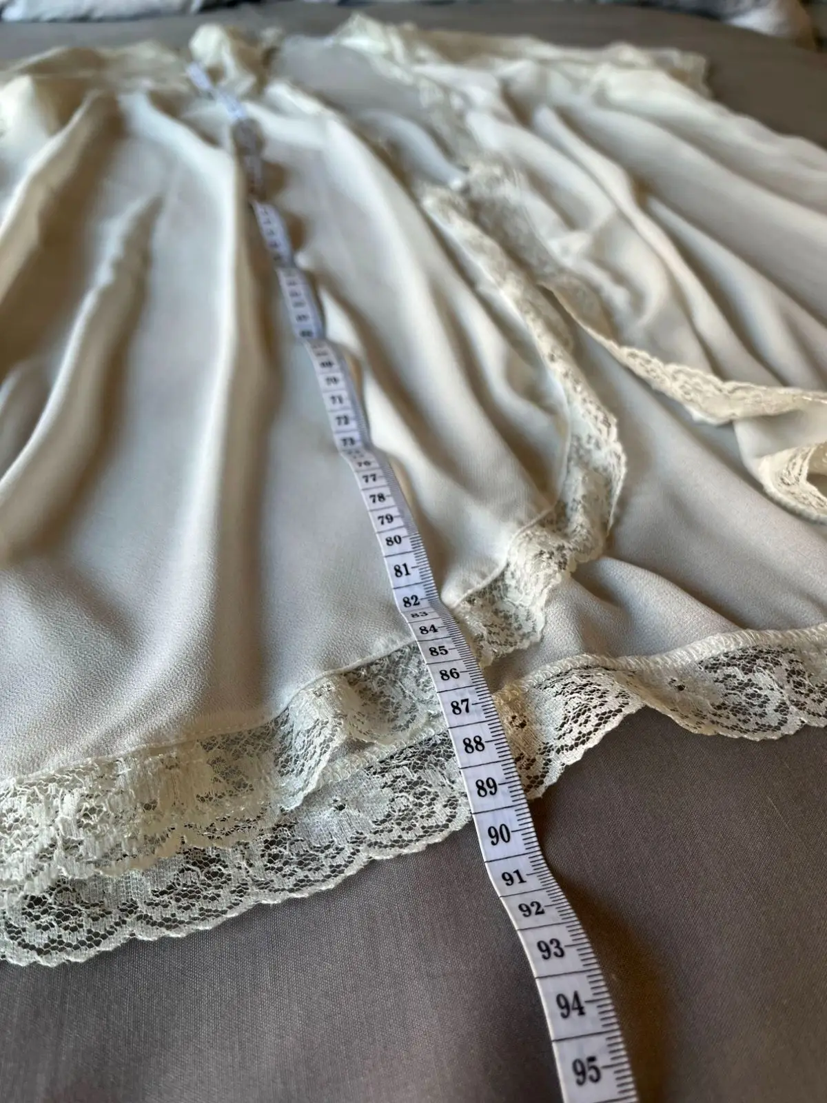 White Lace Trim Robe