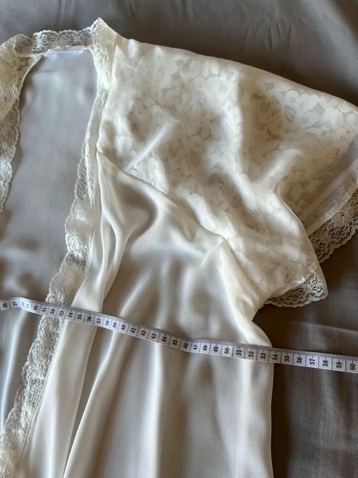 White Lace Trim Robe