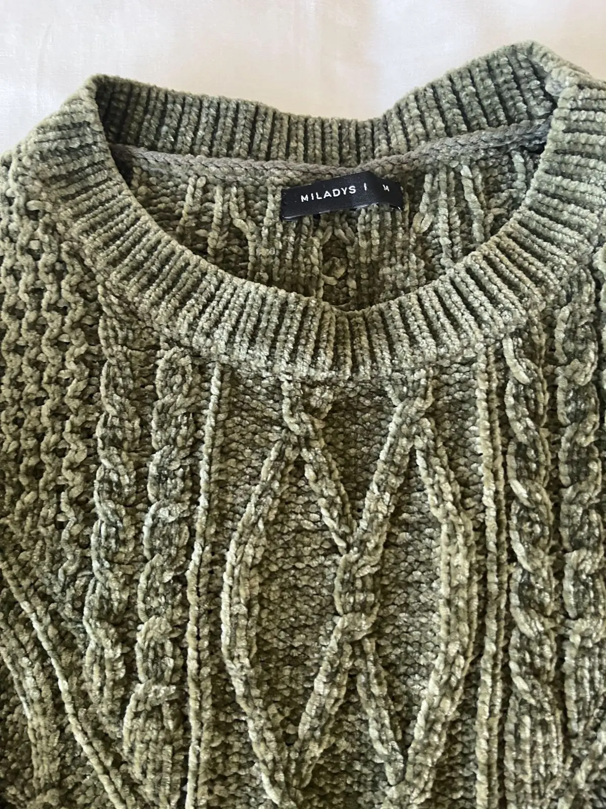 Miladys Green Cable Knit Sweater