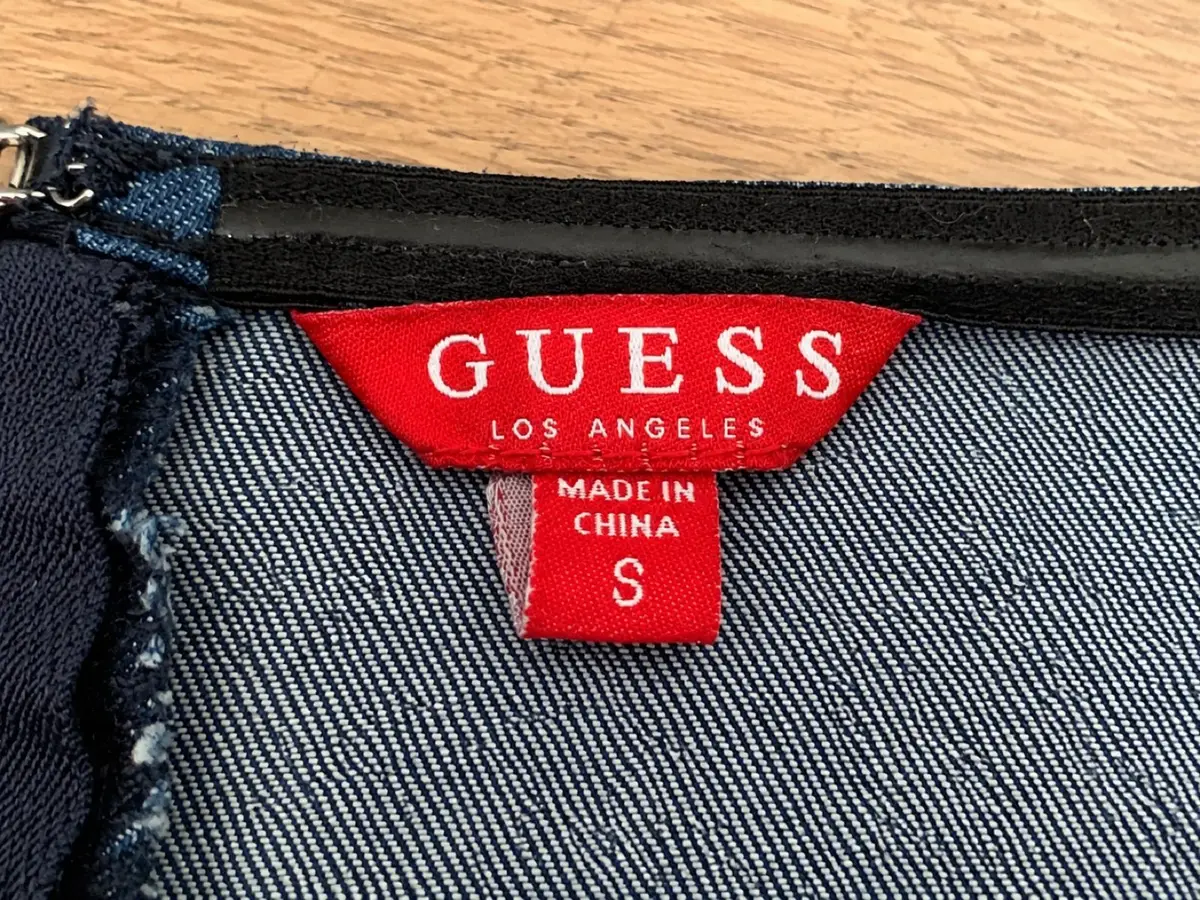 Guess Denim Off-Shoulder Mini Dress