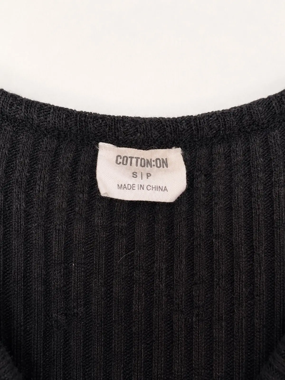 Cotton On Black Ribbed Wrap Crop Top