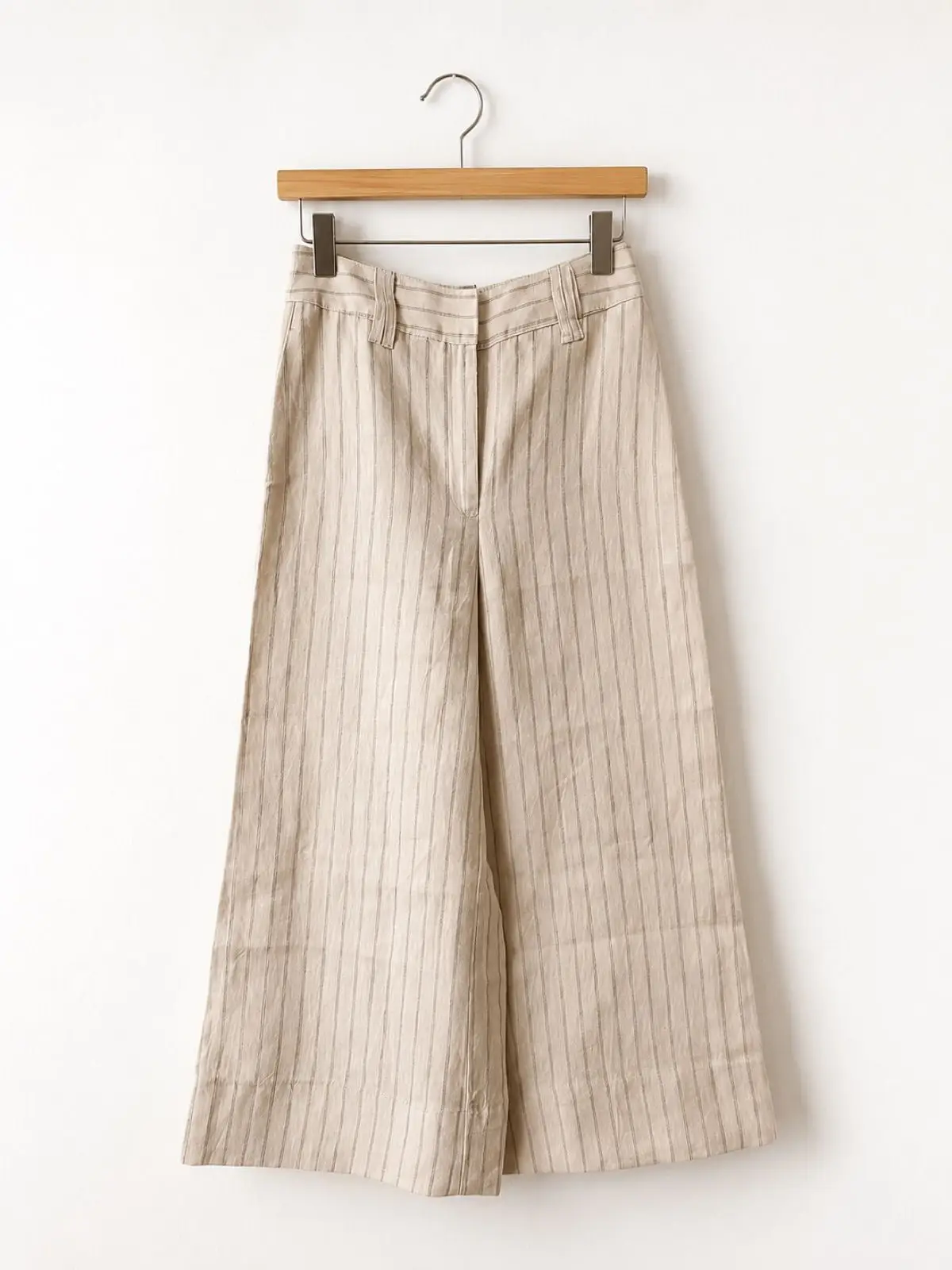 Country Road Beige Striped Wide-Leg Trousers