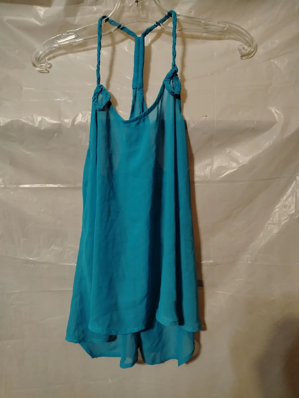 Jay Jays Teal Chiffon Braided Strap Top