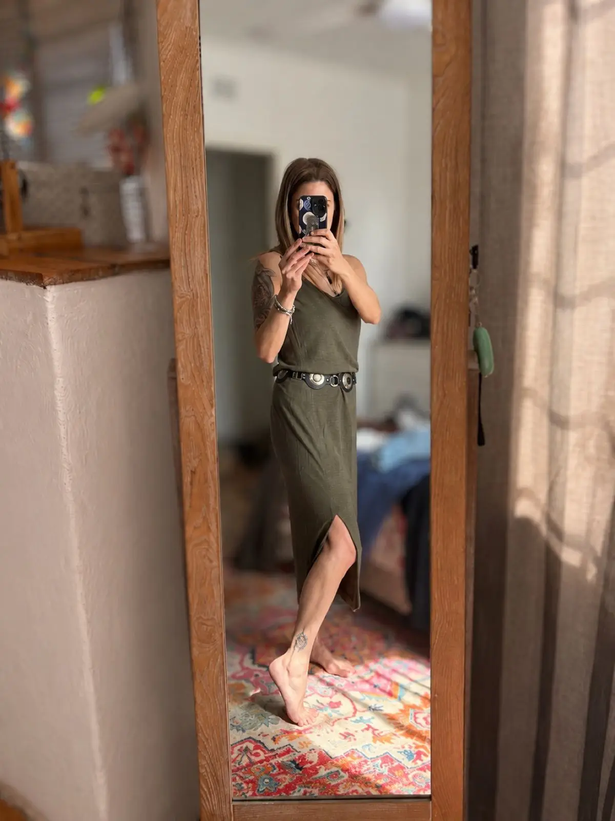 Country Road Olive Green Slip Dress