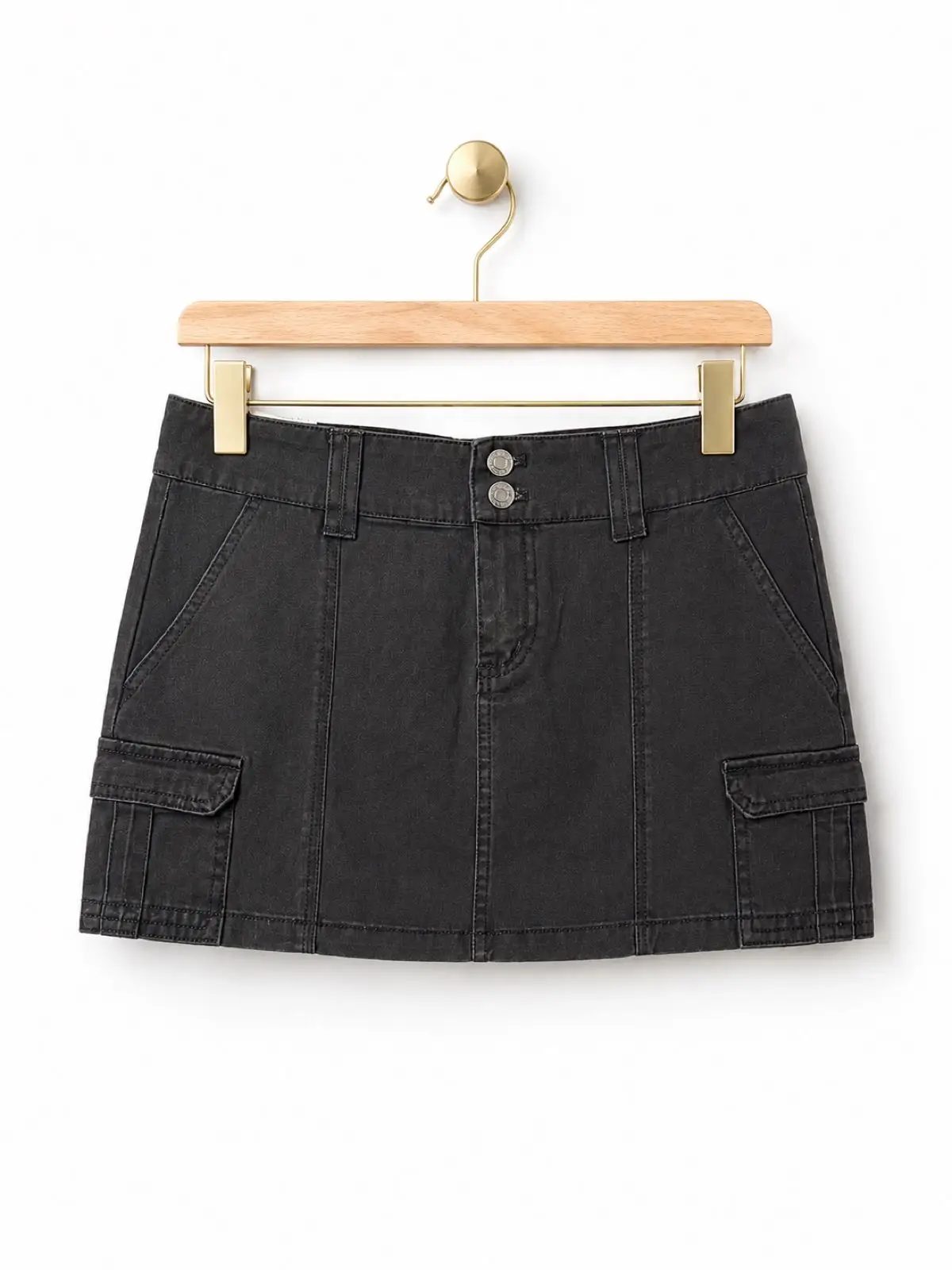 Cotton On Dark Grey Cargo Denim Skirt