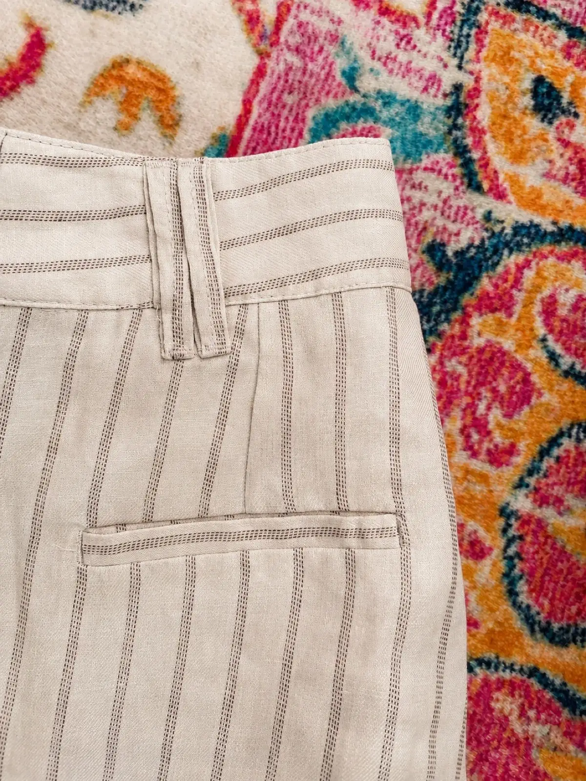 Country Road Beige Striped Wide-Leg Trousers