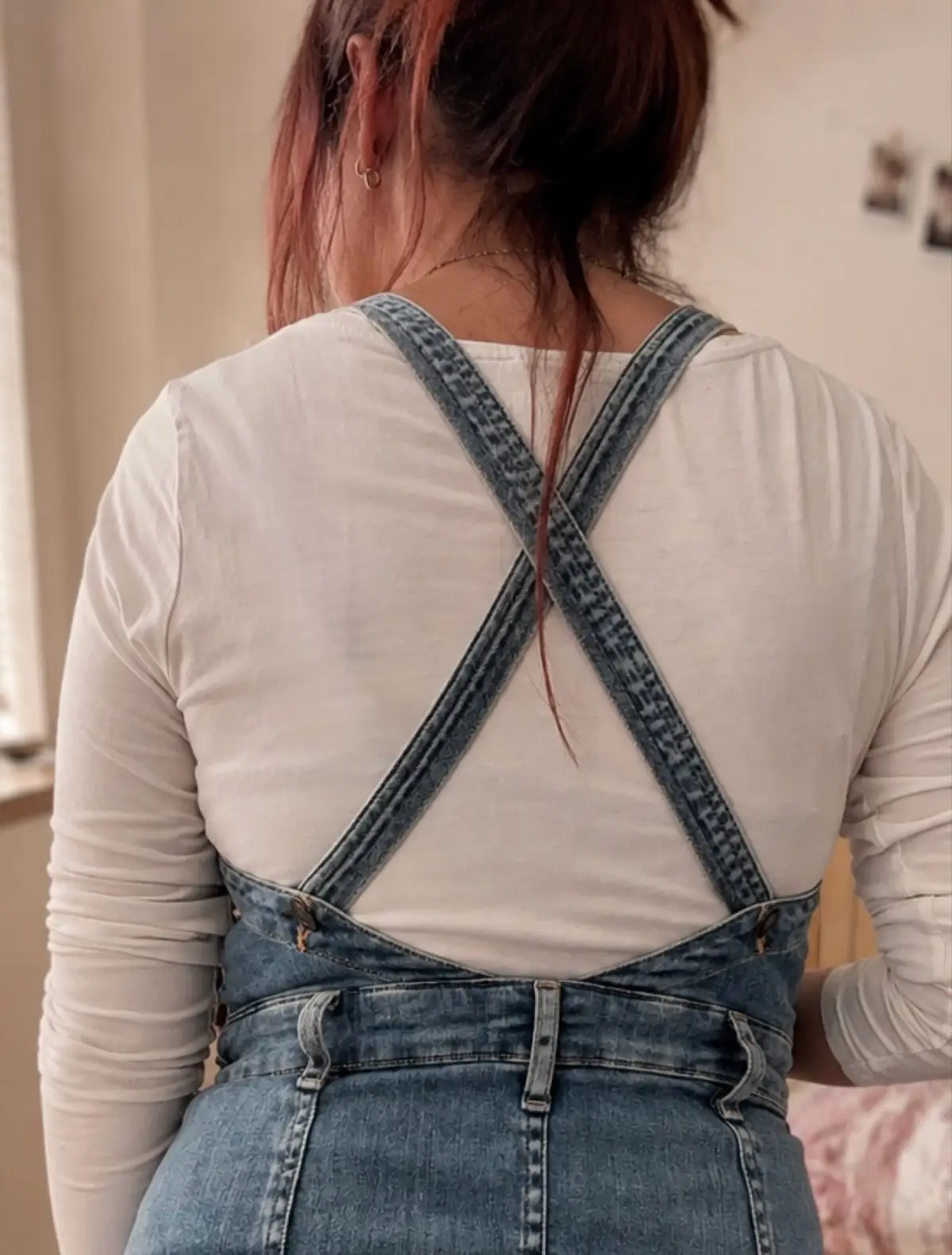 Old Khaki Denim Overall Dress
