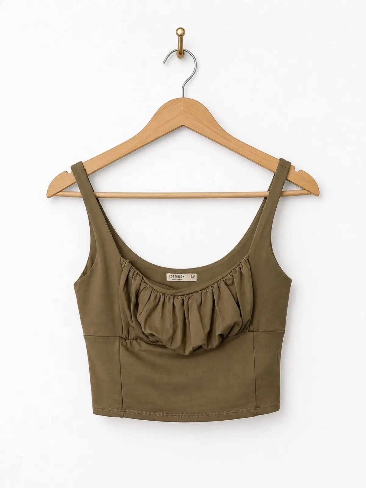 Cotton On Olive Green Ruched Tank Top