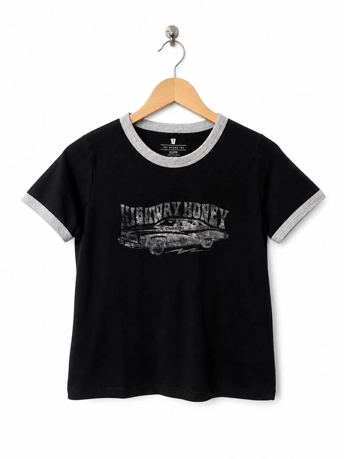 Cotton On Highway Honey Ringer T-Shirt Black XS
