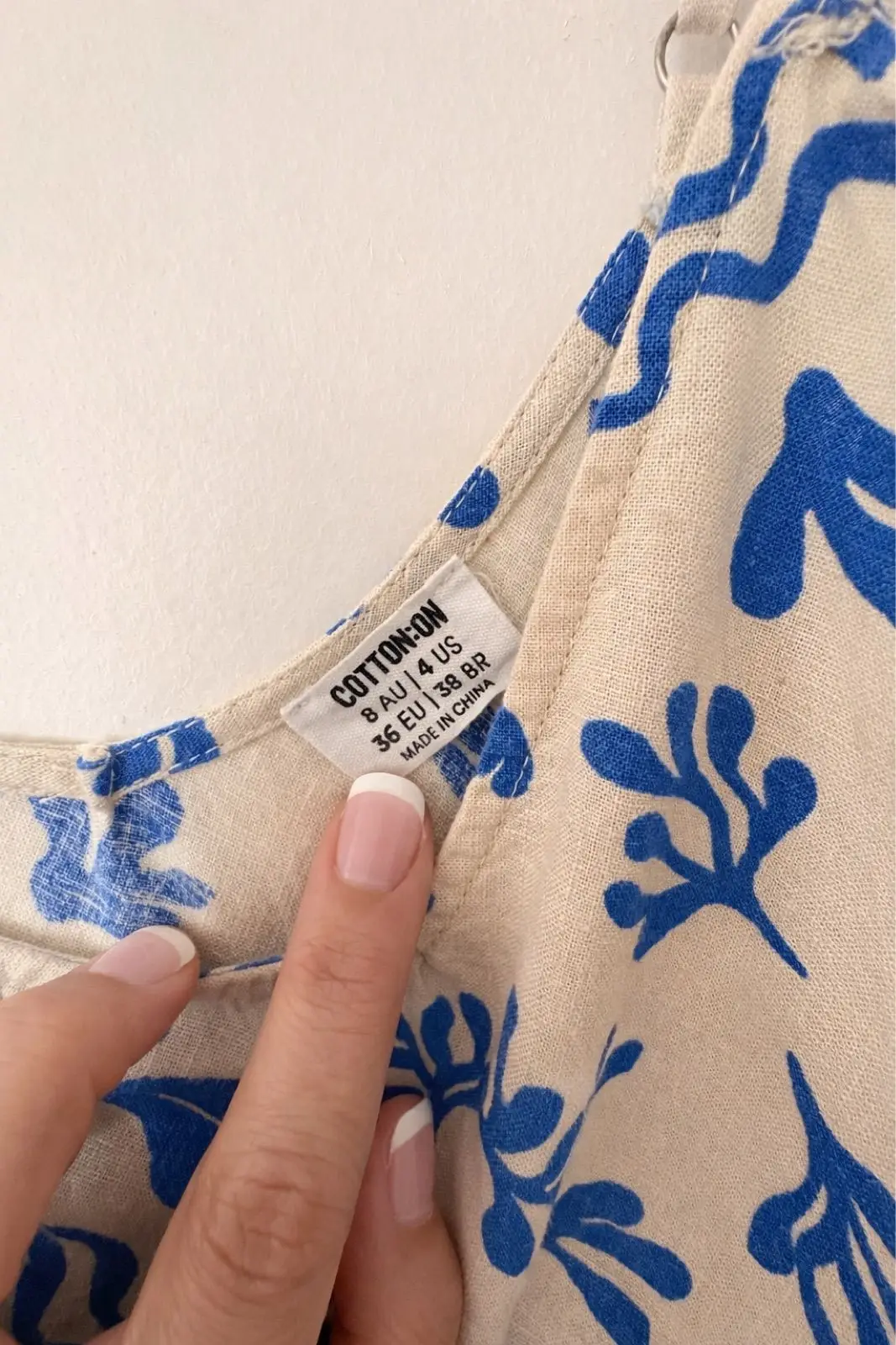 Cotton On Blue and Cream Printed Slip Dress