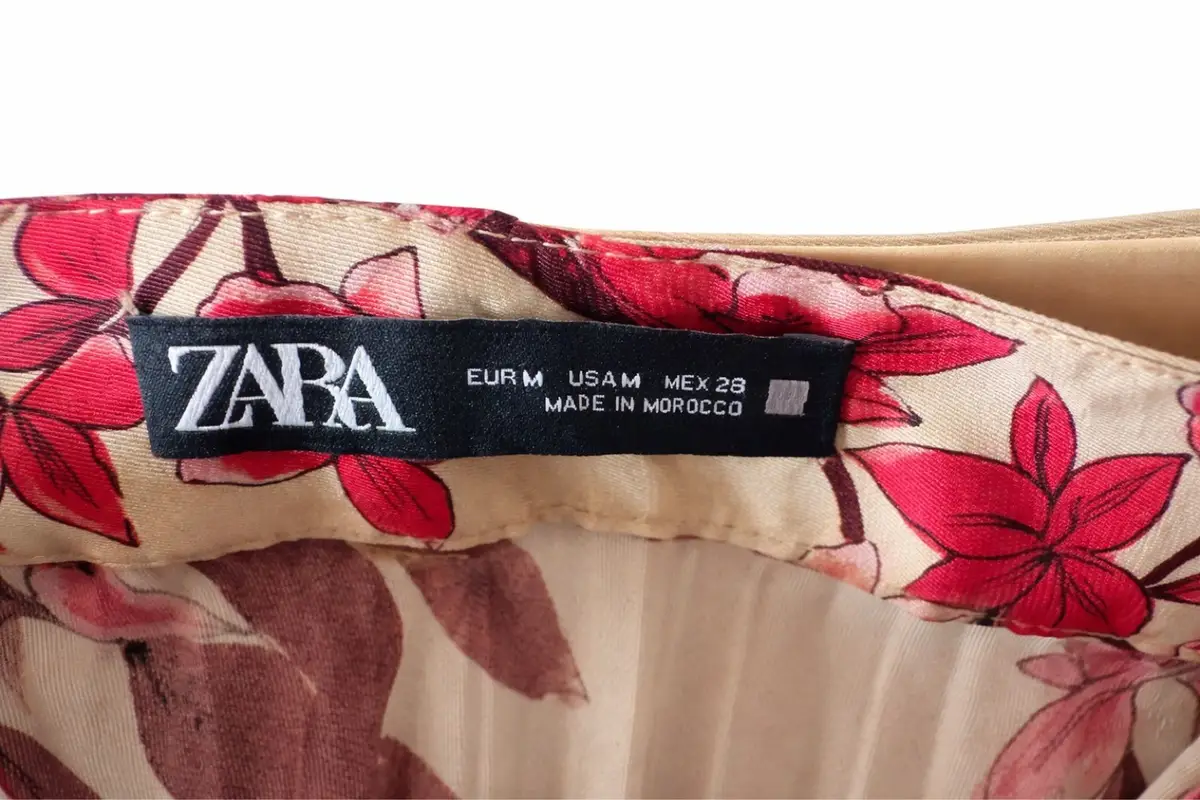Zara Floral Pleated Midi Skirt