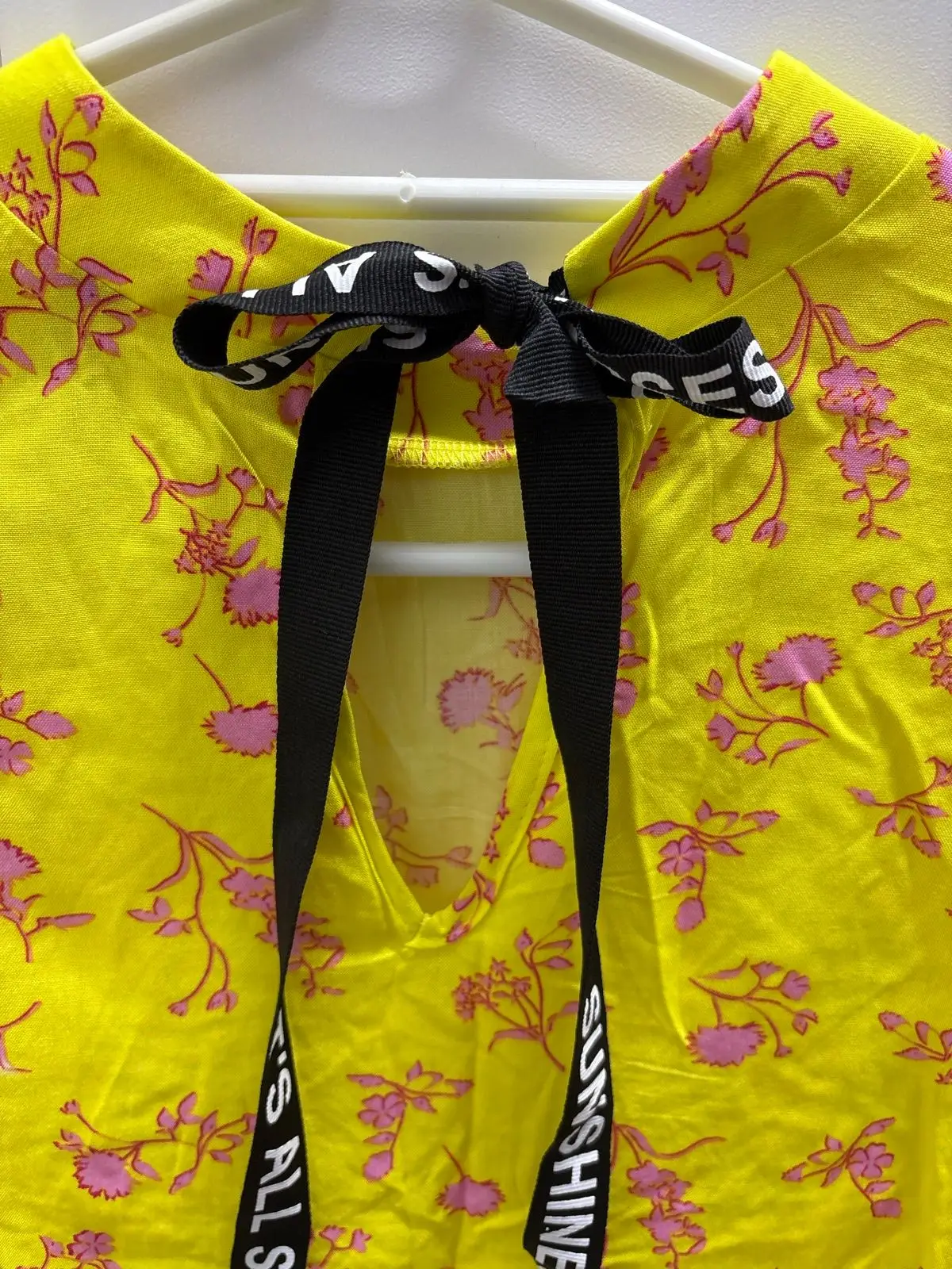 Yellow Floral Long-Sleeve Blouse