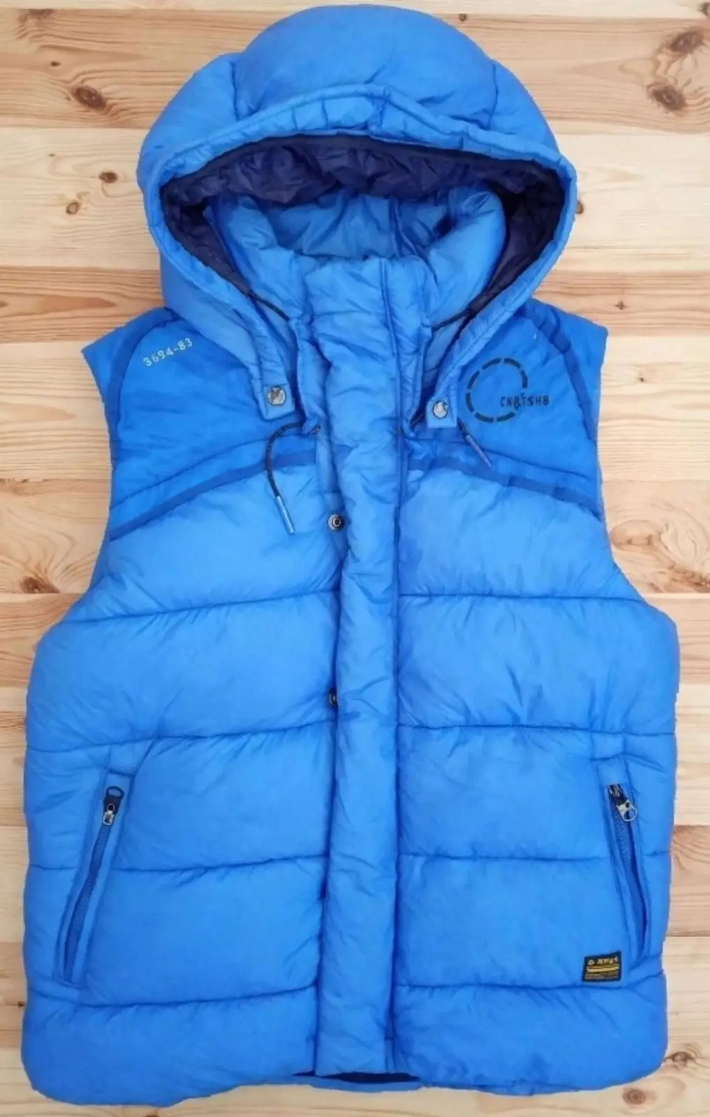G-Star RAW Blue Hooded Puffer Vest