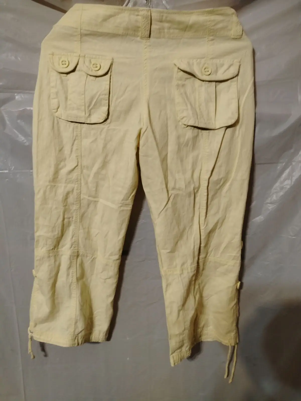 Soul Cal Yellow Linen Blend Crop Pants Size 14