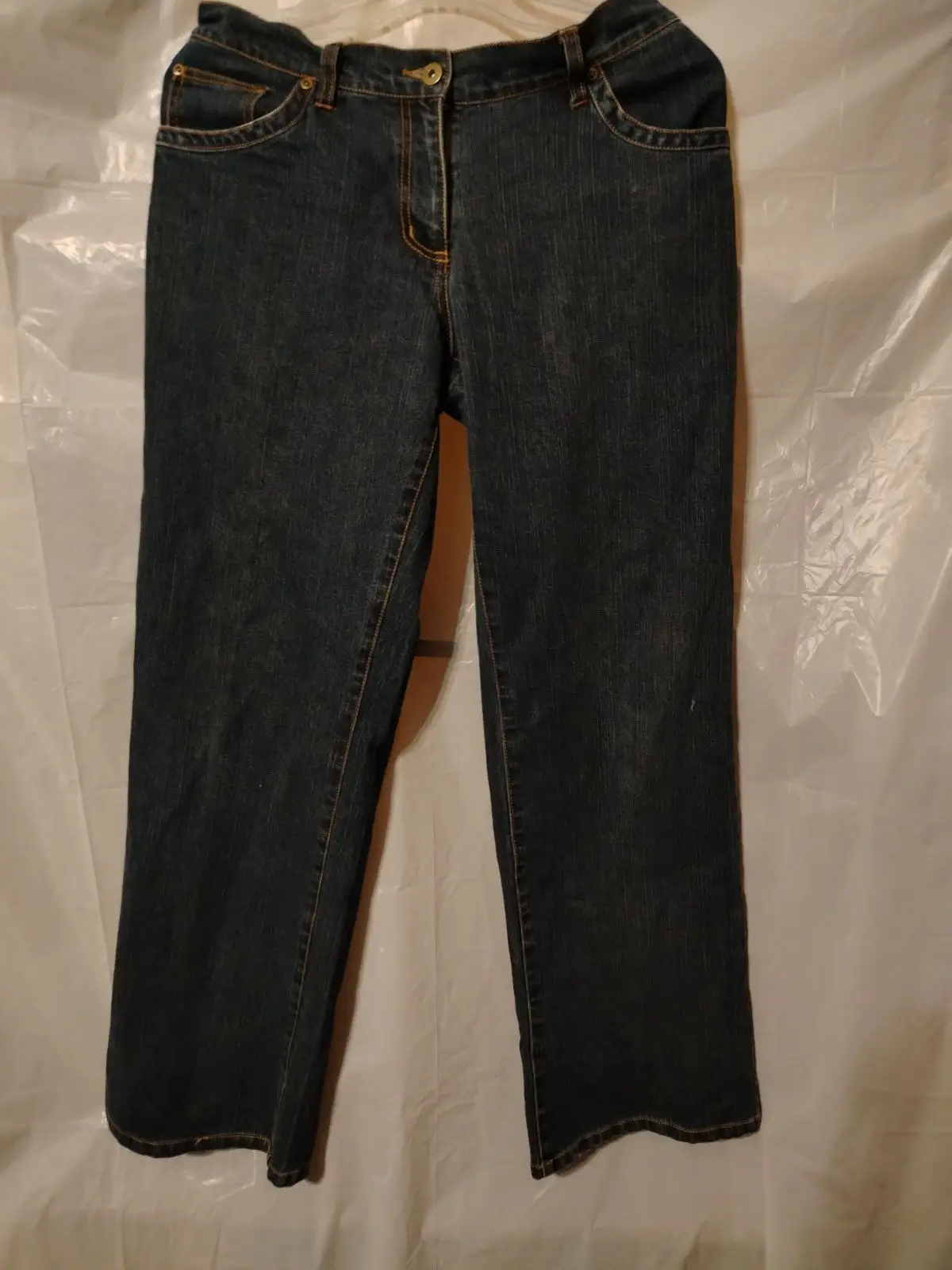 Upscale Cropped Dark Blue Denim Jeans Size 12