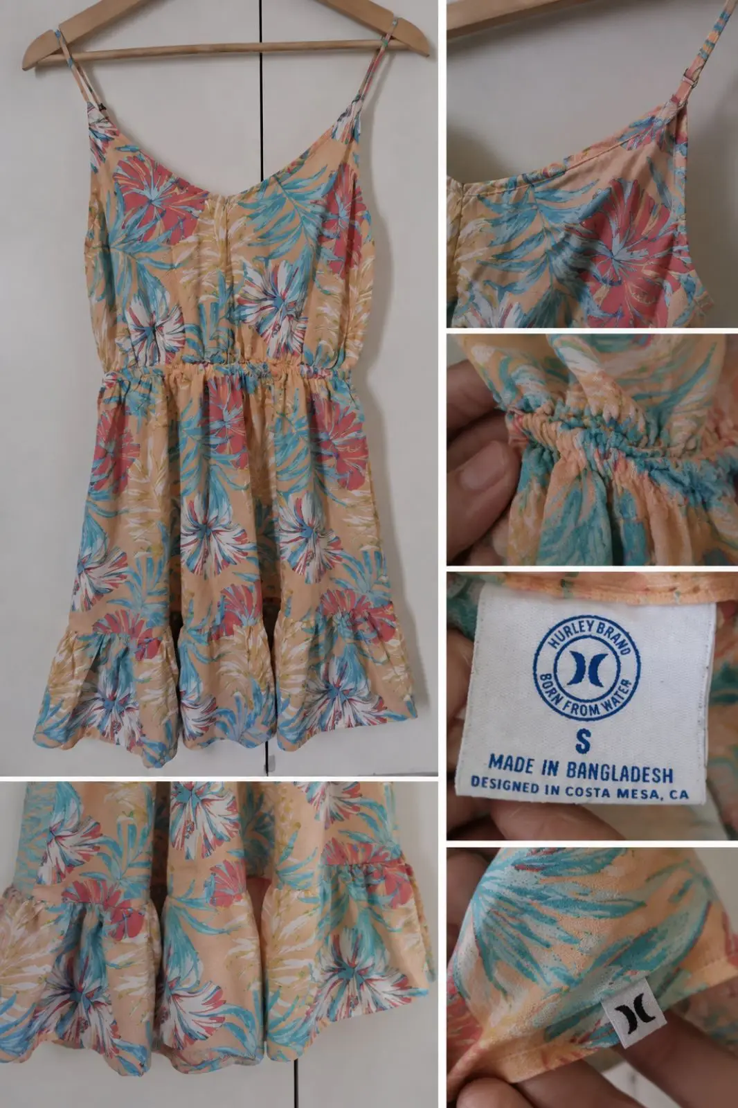 Hurley Tropical Floral Print Summer Dress