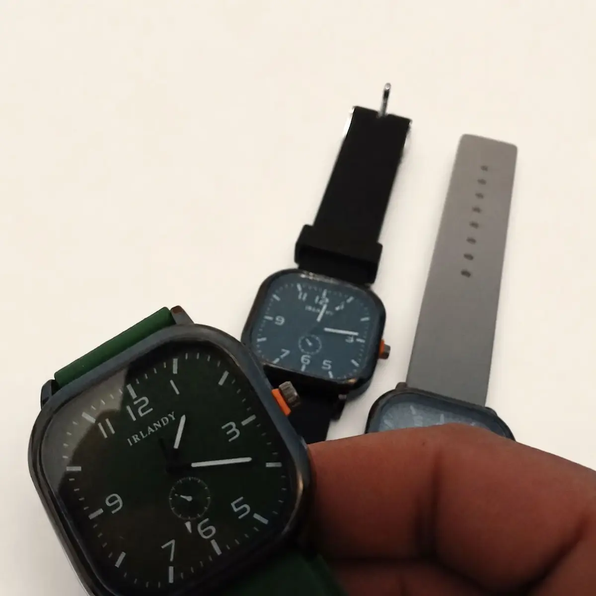 Black Square Watch with Silicone Strap