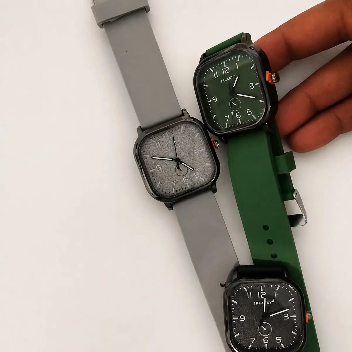 Black Square Watch with Silicone Strap