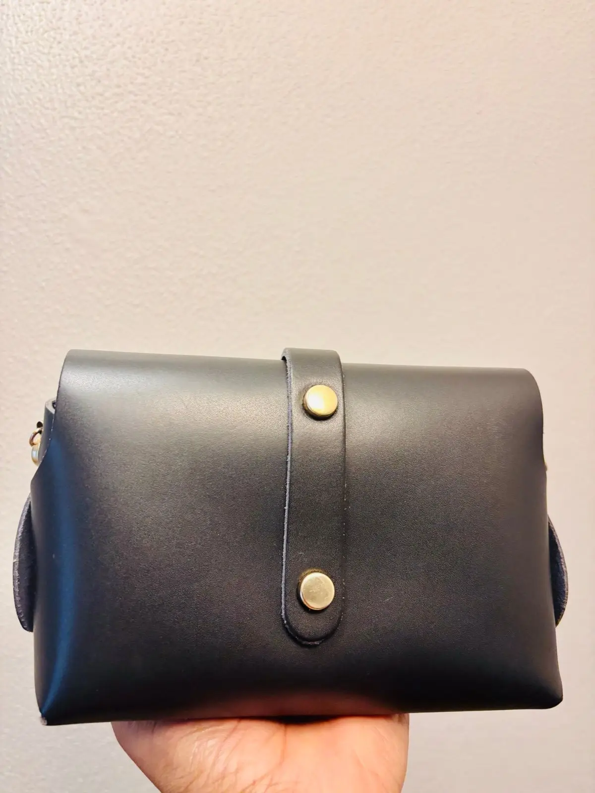 Casa Di Giocara Black Leather Crossbody Bag