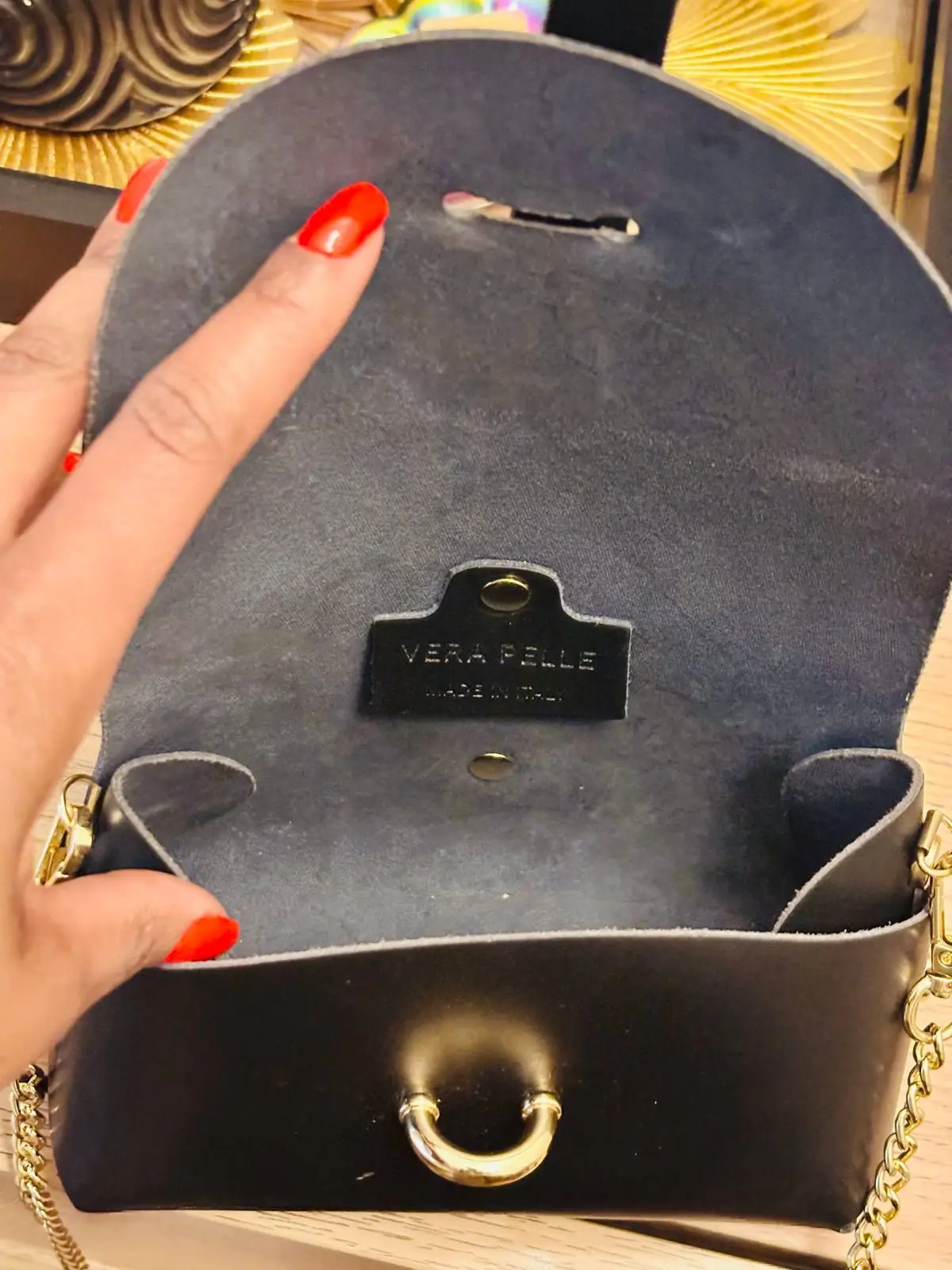 Casa Di Giocara Black Leather Crossbody Bag