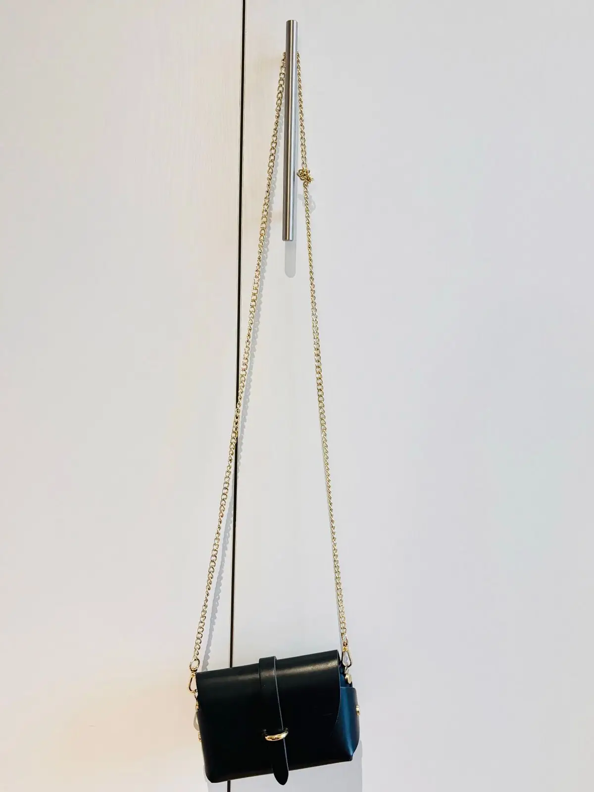 Casa Di Giocara Black Leather Crossbody Bag