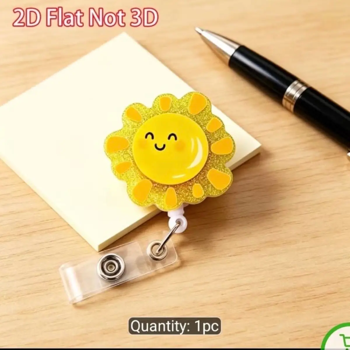 Sun Smiley Face Retractable ID Badge Reel