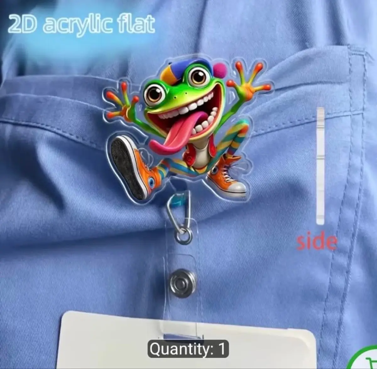 Cartoon Frog Acrylic Badge Reel