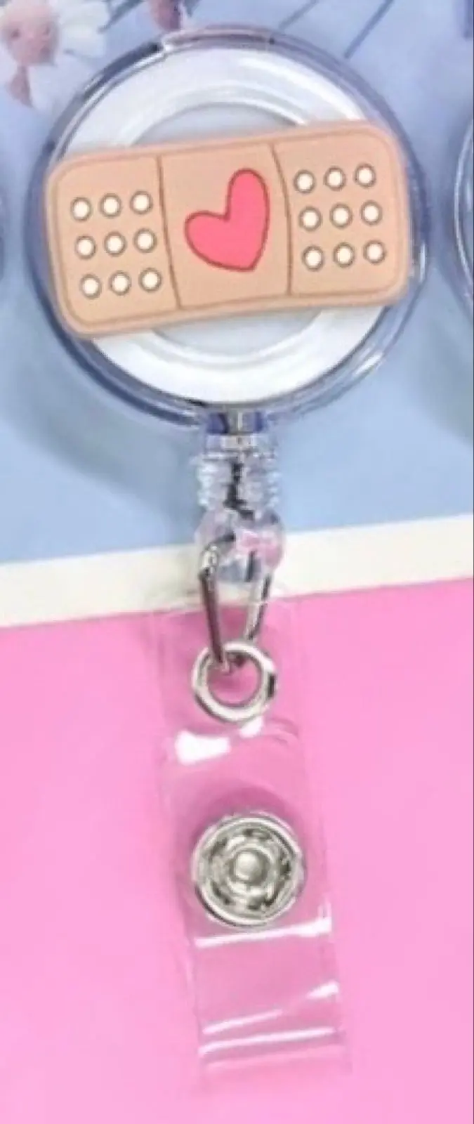 Band-Aid Badge Reel with Pink Heart