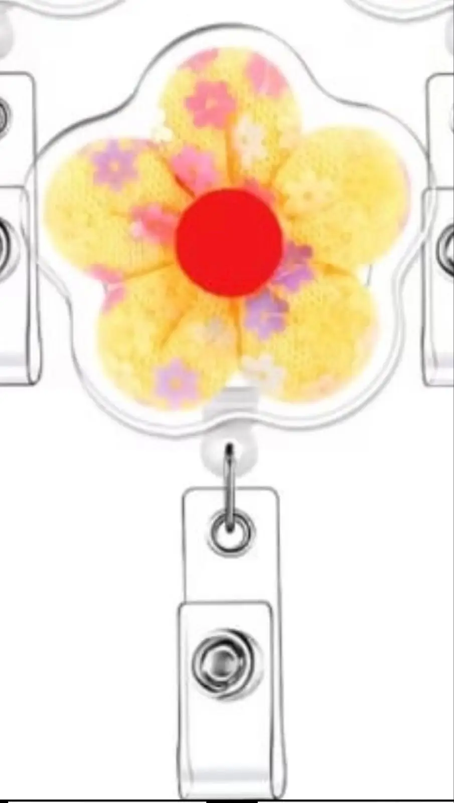 Yellow Flower Badge Reel