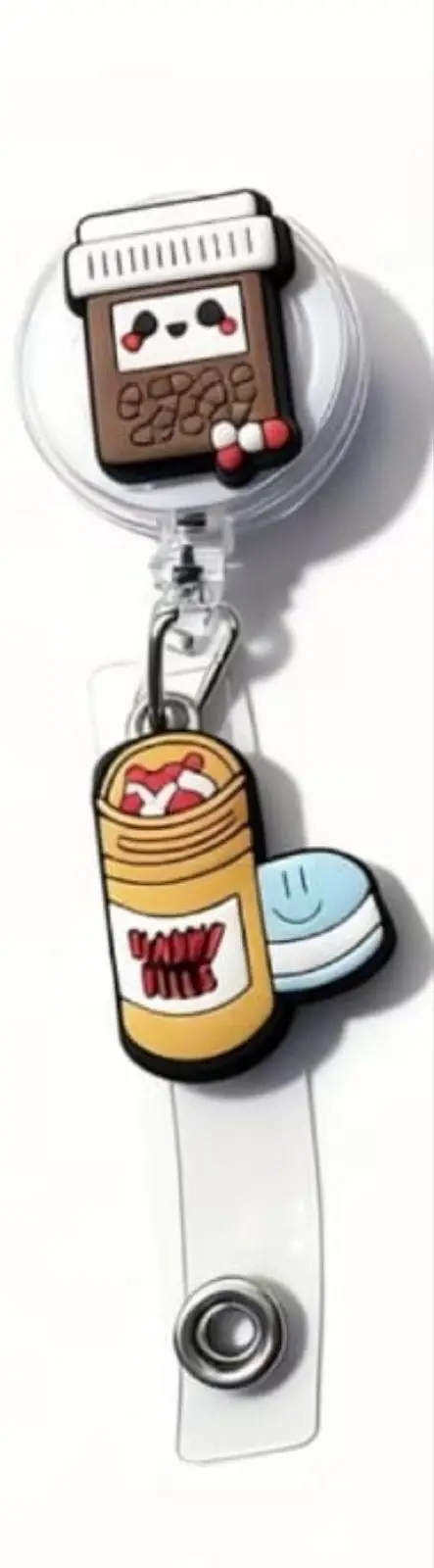Cute Cartoon Pill Bottle Badge Reel