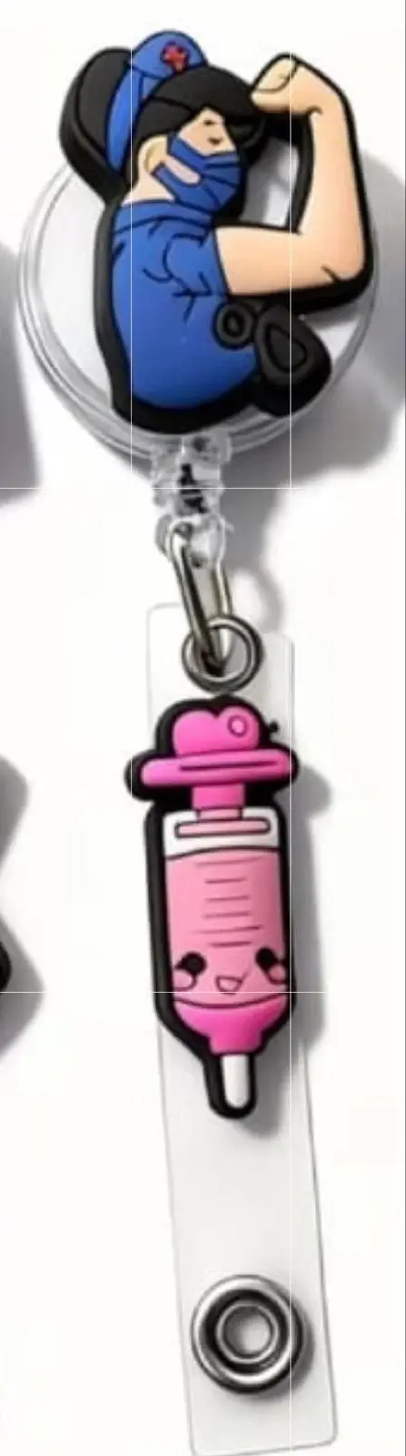 Nurse Badge Reel with Syringe Charm
