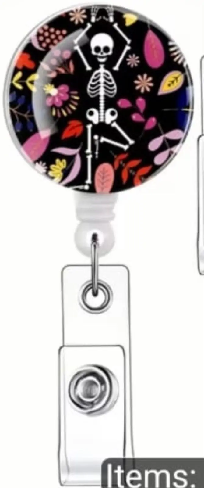 Skeleton Yoga ID Badge Reel
