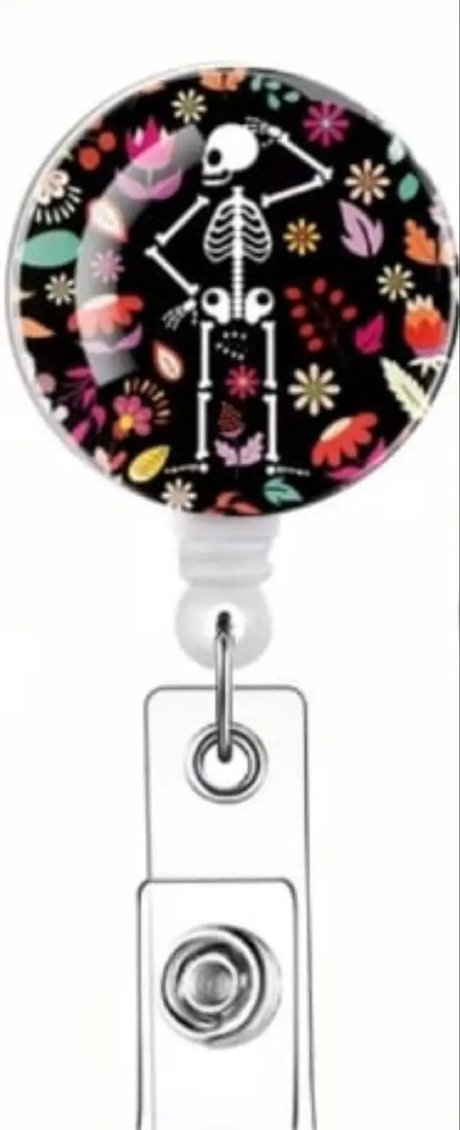 Floral Skeleton Badge Reel
