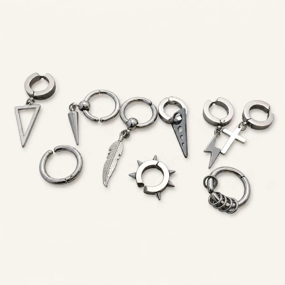 Set of 10 Non-Piercing Clip-On Earrings