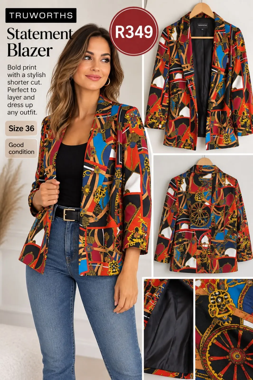 Truworths Statement Blazer Multi-Color Print
