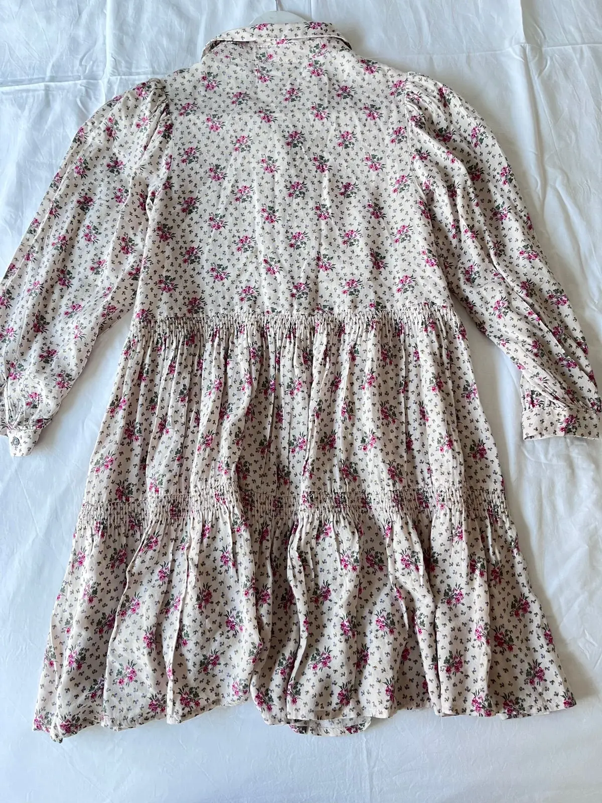 Zara Floral Long Sleeve Smock Dress