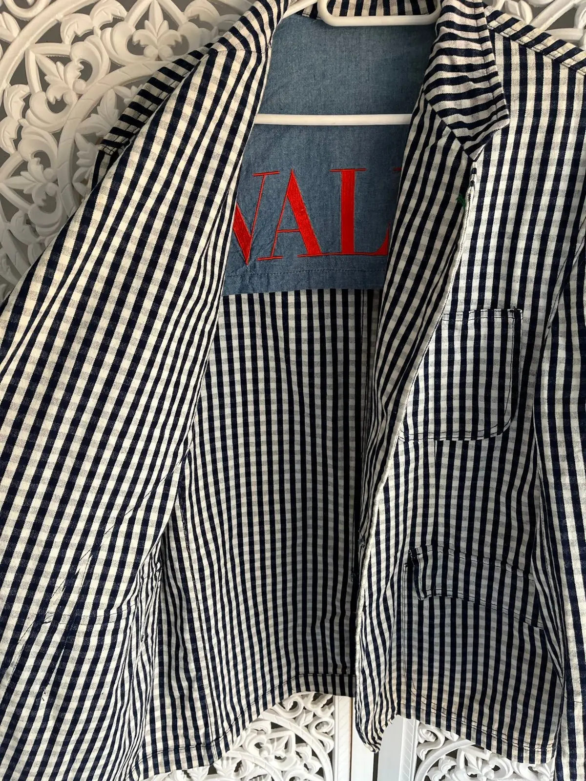 Valentino Gingham Pattern Button-Up Shirt