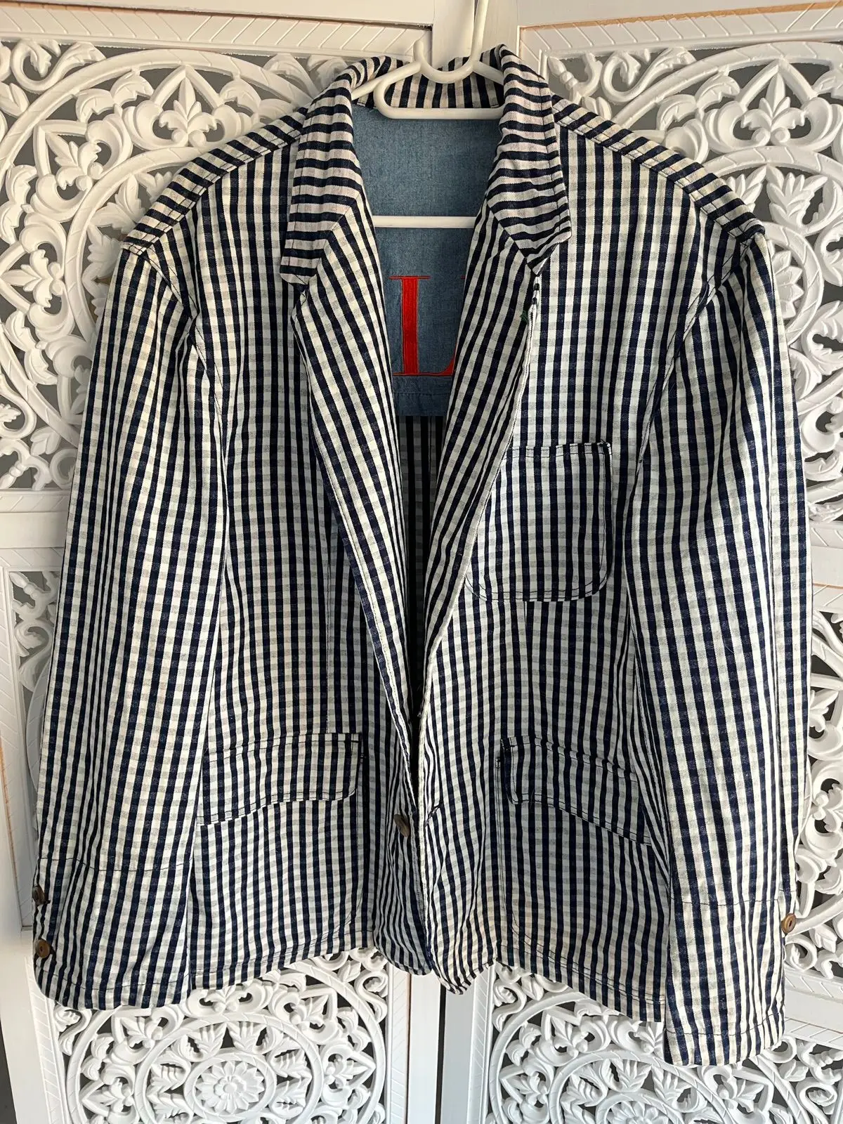 Valentino Gingham Pattern Button-Up Shirt