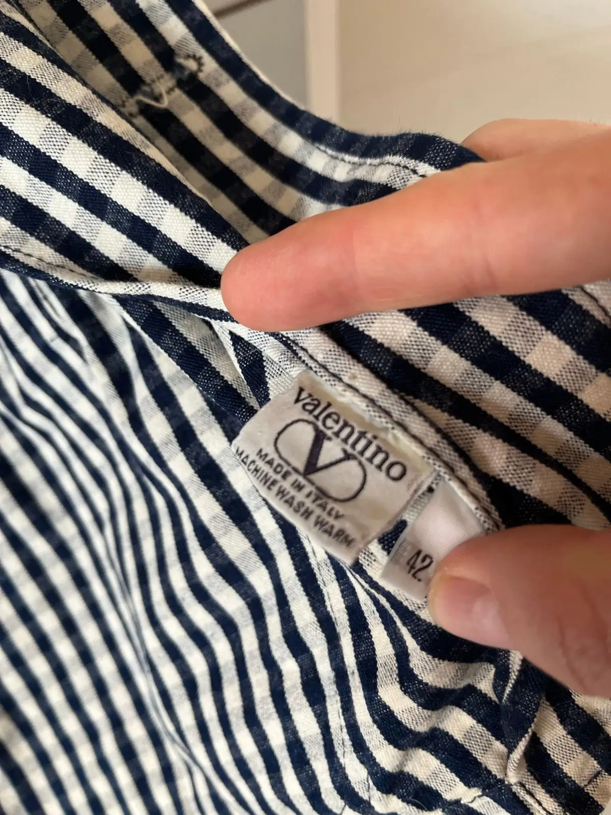 Valentino Gingham Pattern Button-Up Shirt