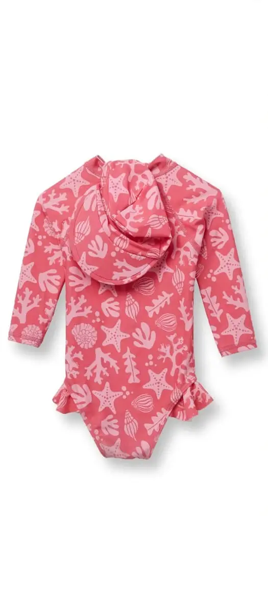 Baby girl bundle: dress, 2 piece summer shorts with sleeveless top and swimwear with a cap